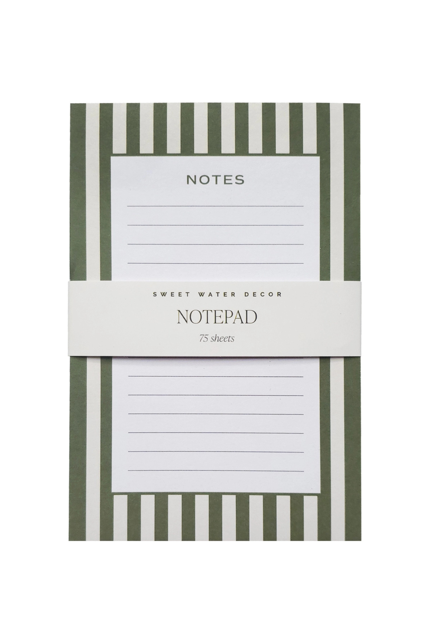 Green Striped Notepad