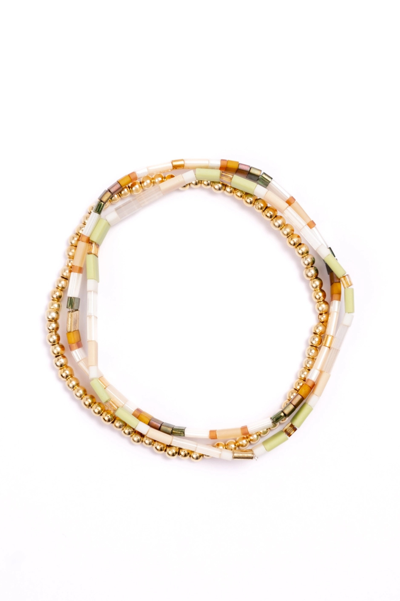 Cream/Citron Tile Bracelet Set