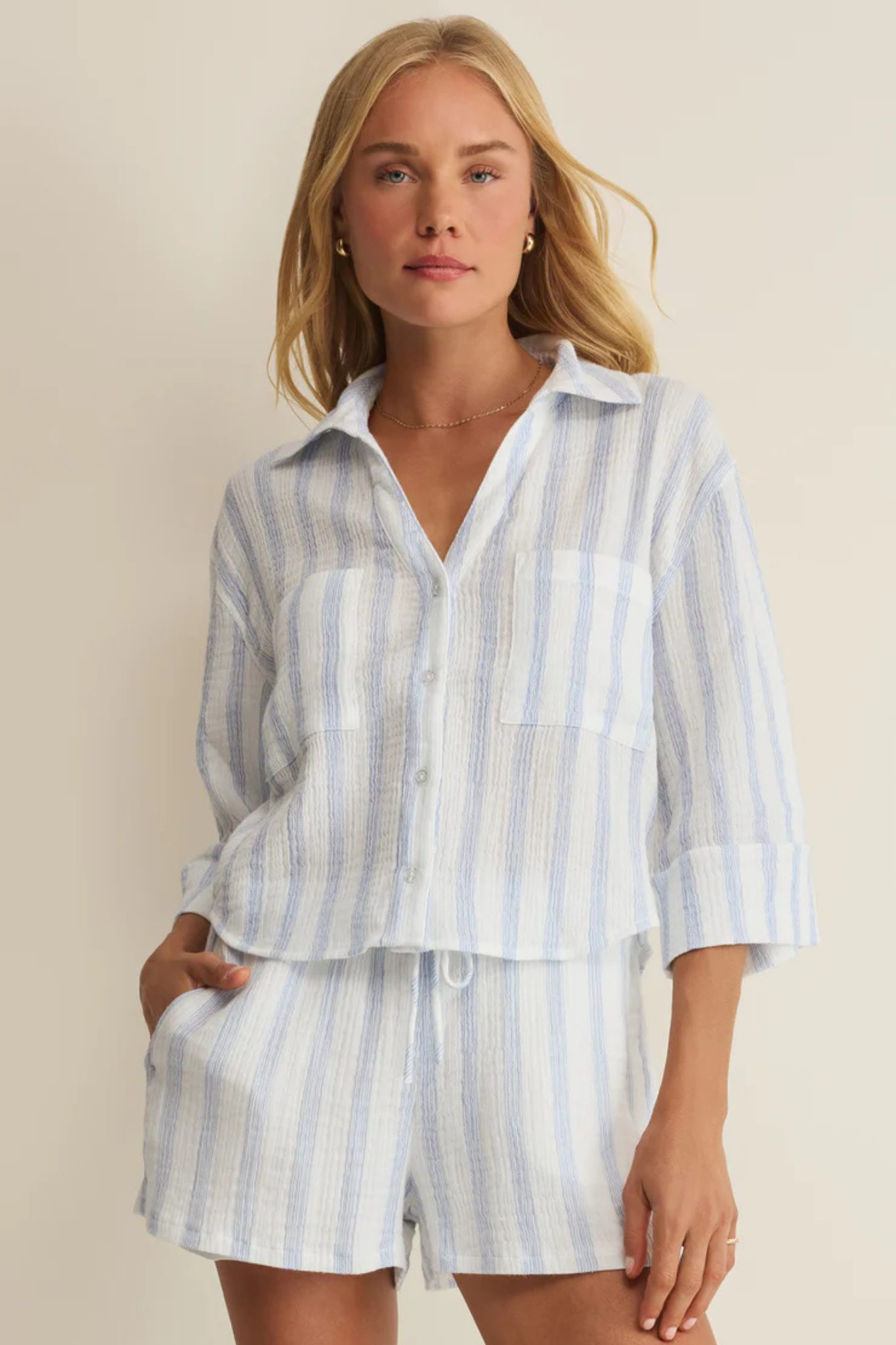 Helena Sea Salt Striped Top