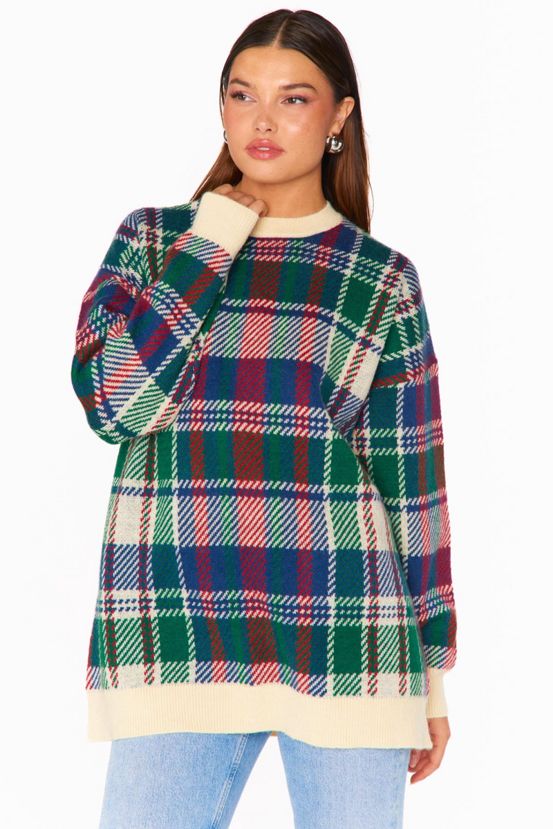 Ember Holiday Plaid Tunic Sweater