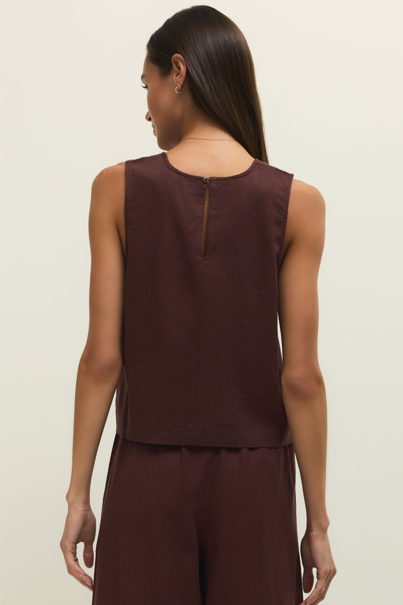 Sloane Chocolate Linen Tank