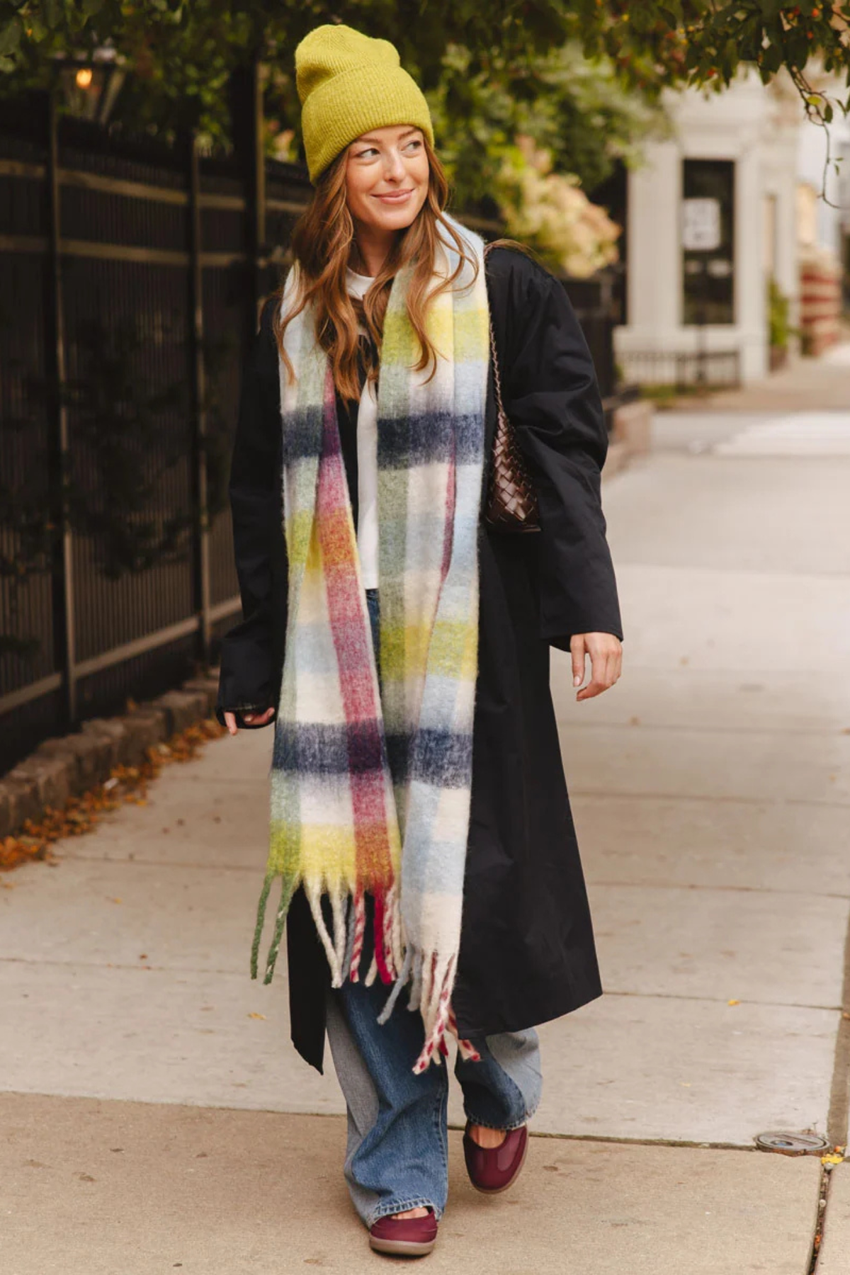 Multicolor Plaid Blanket Scarf