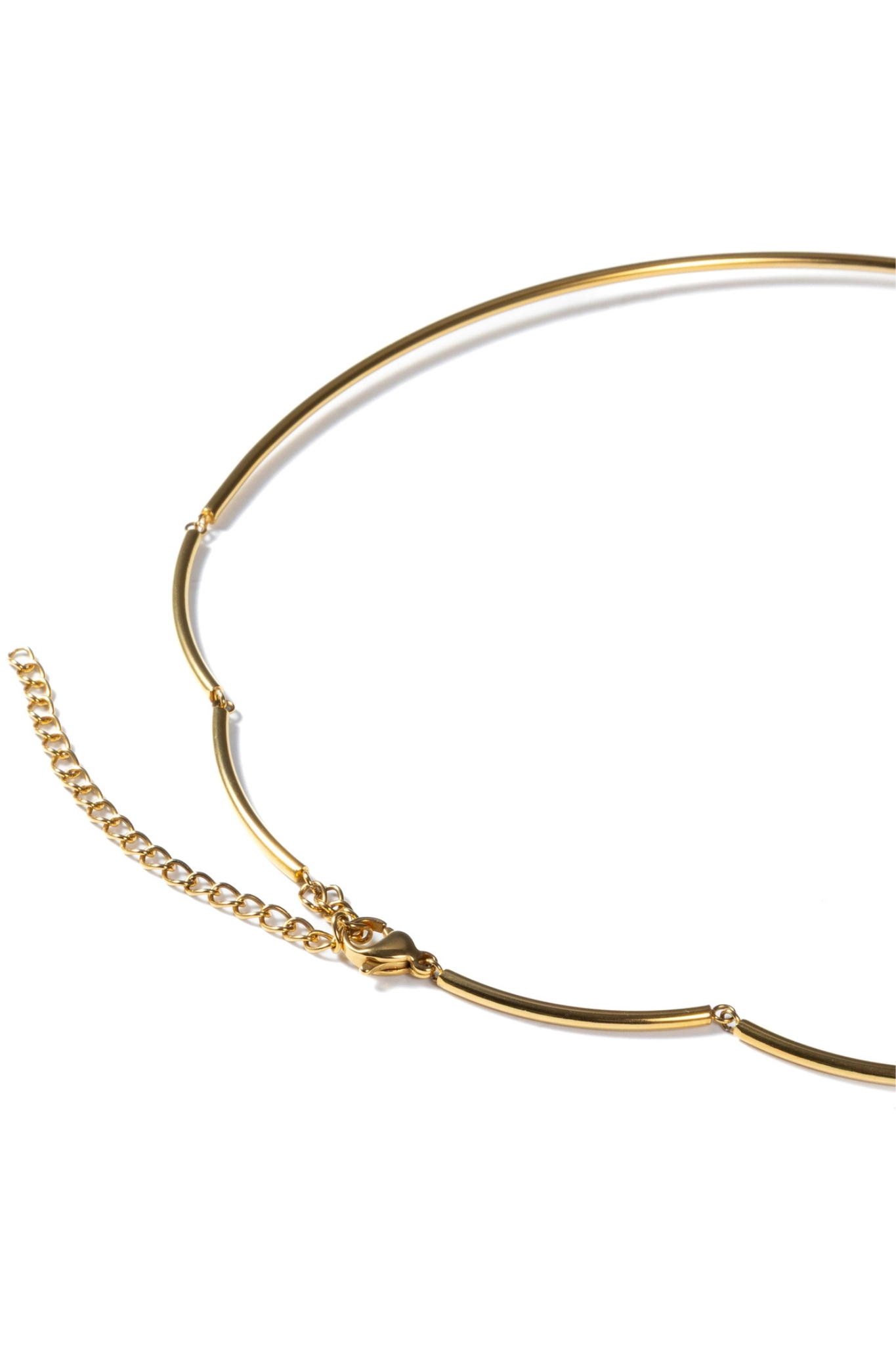 18K Gold Oval Crystal Collar Necklace