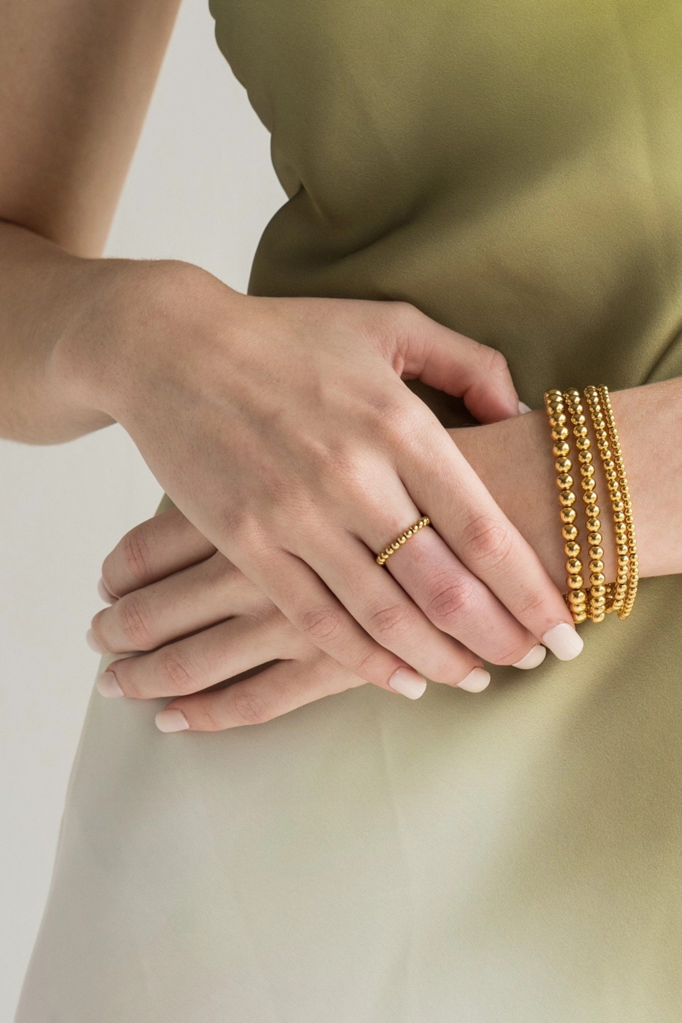 Chunky Gold Double Beaded Bracelet Set