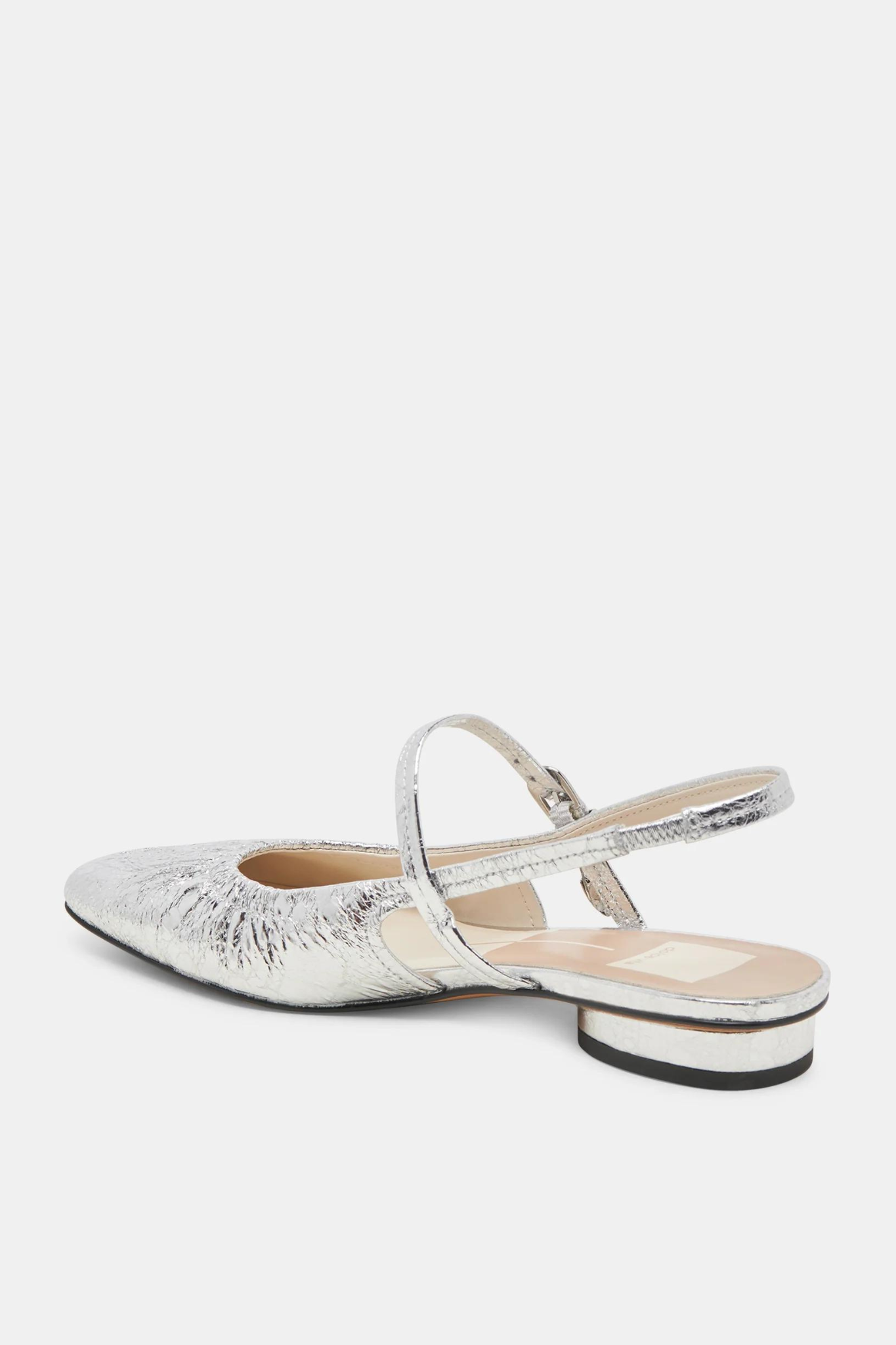 Rianne Silver Distressed Leather Flat