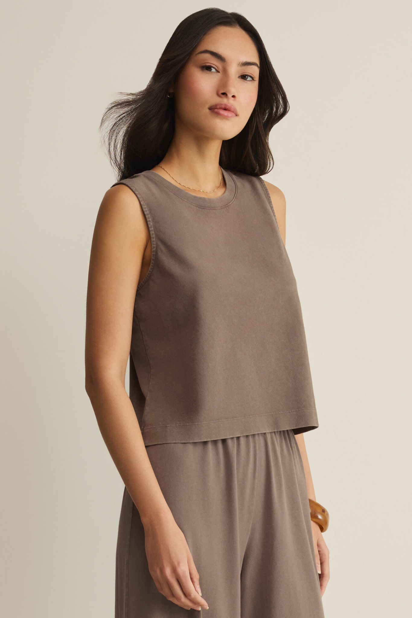 Sloane Taupe Jersey Tank