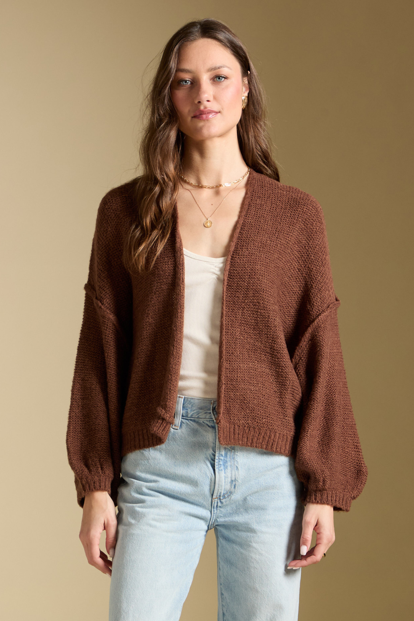 Aden Chocolate Cardigan