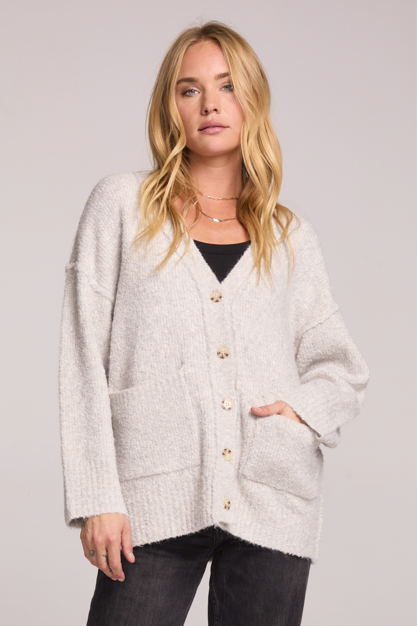 Ennza Oatmeal Cardigan