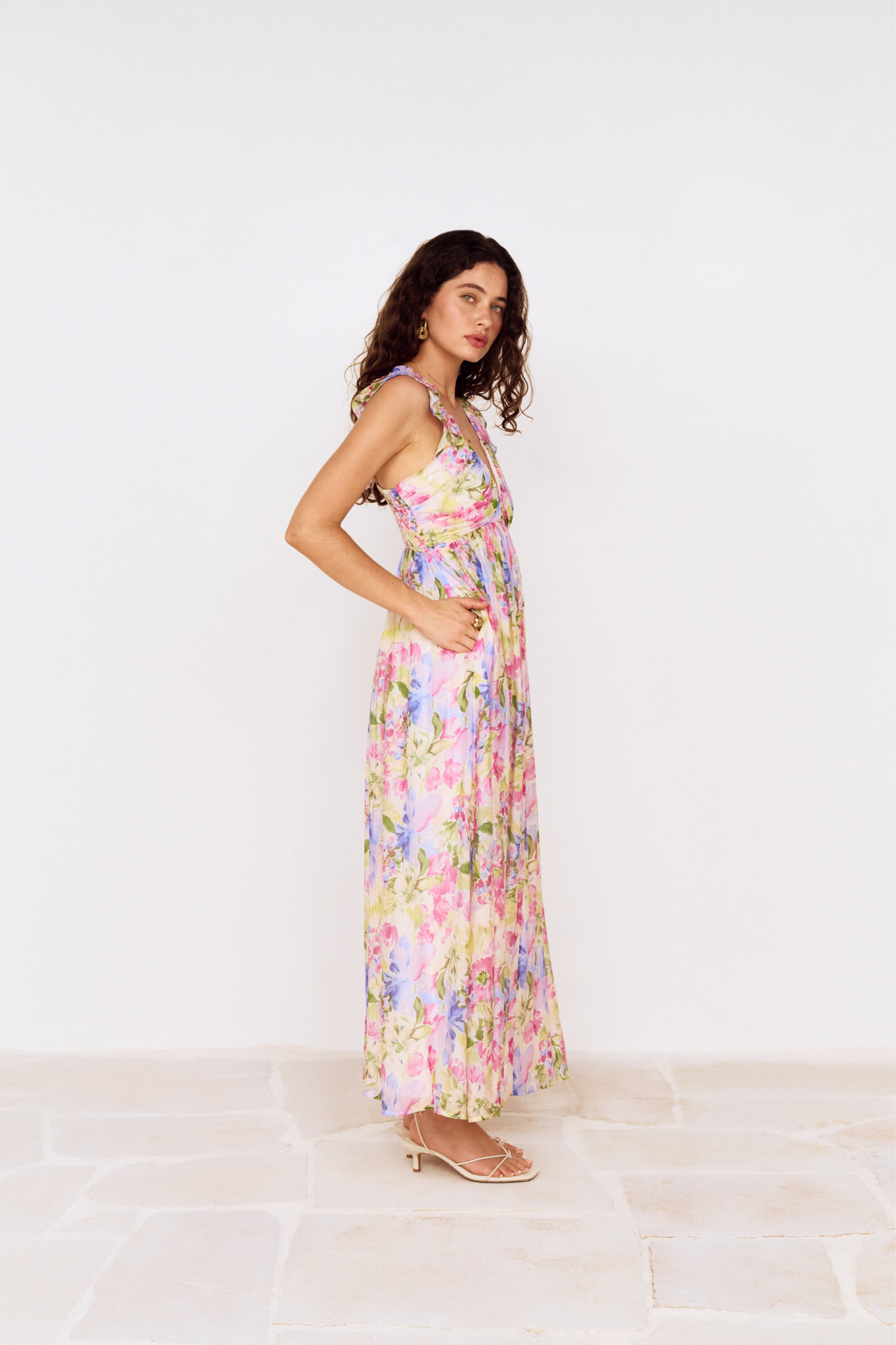 Celina Watercolor Floral Maxi