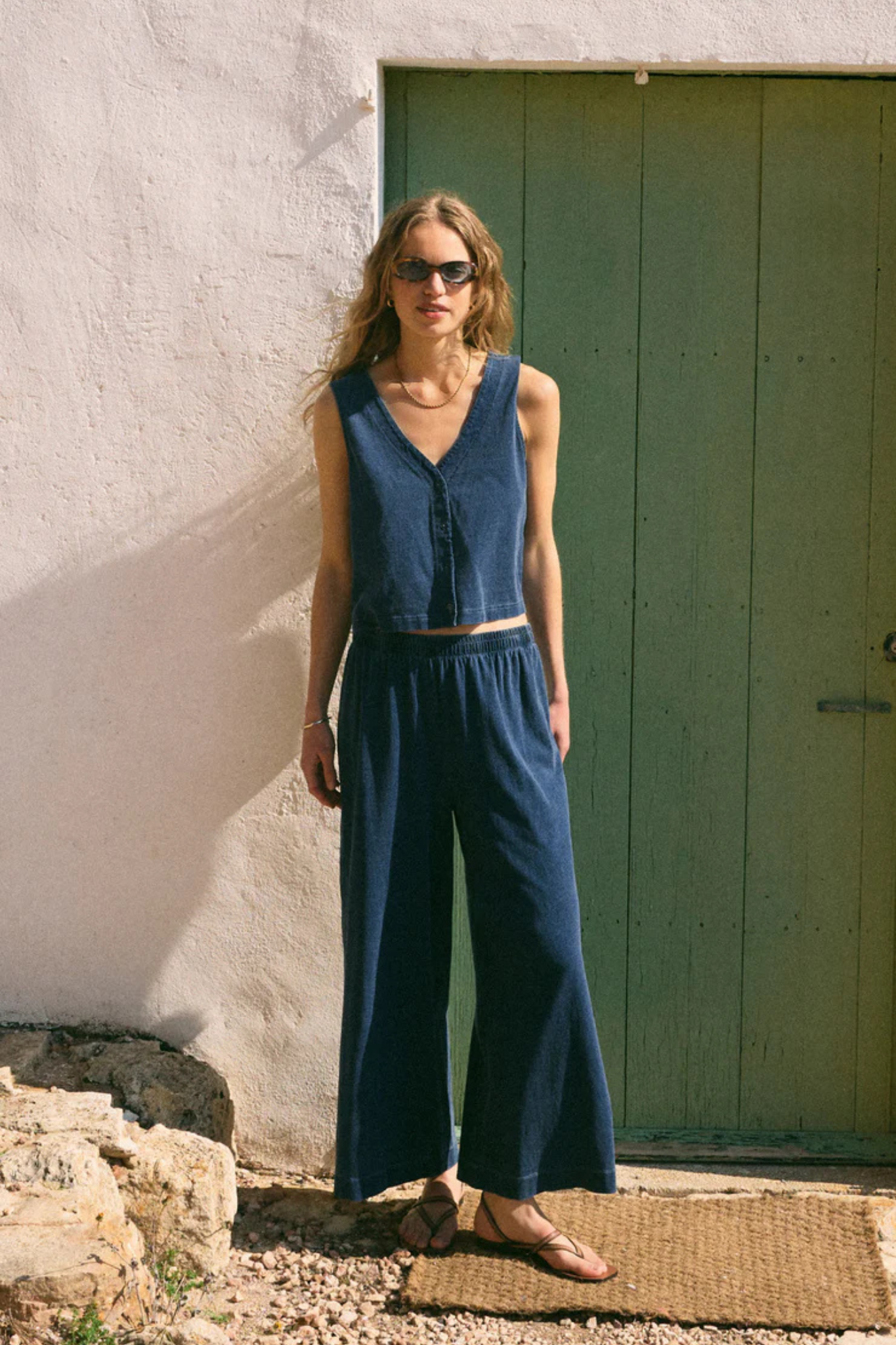 Solace Indigo Denim Jersey Tank