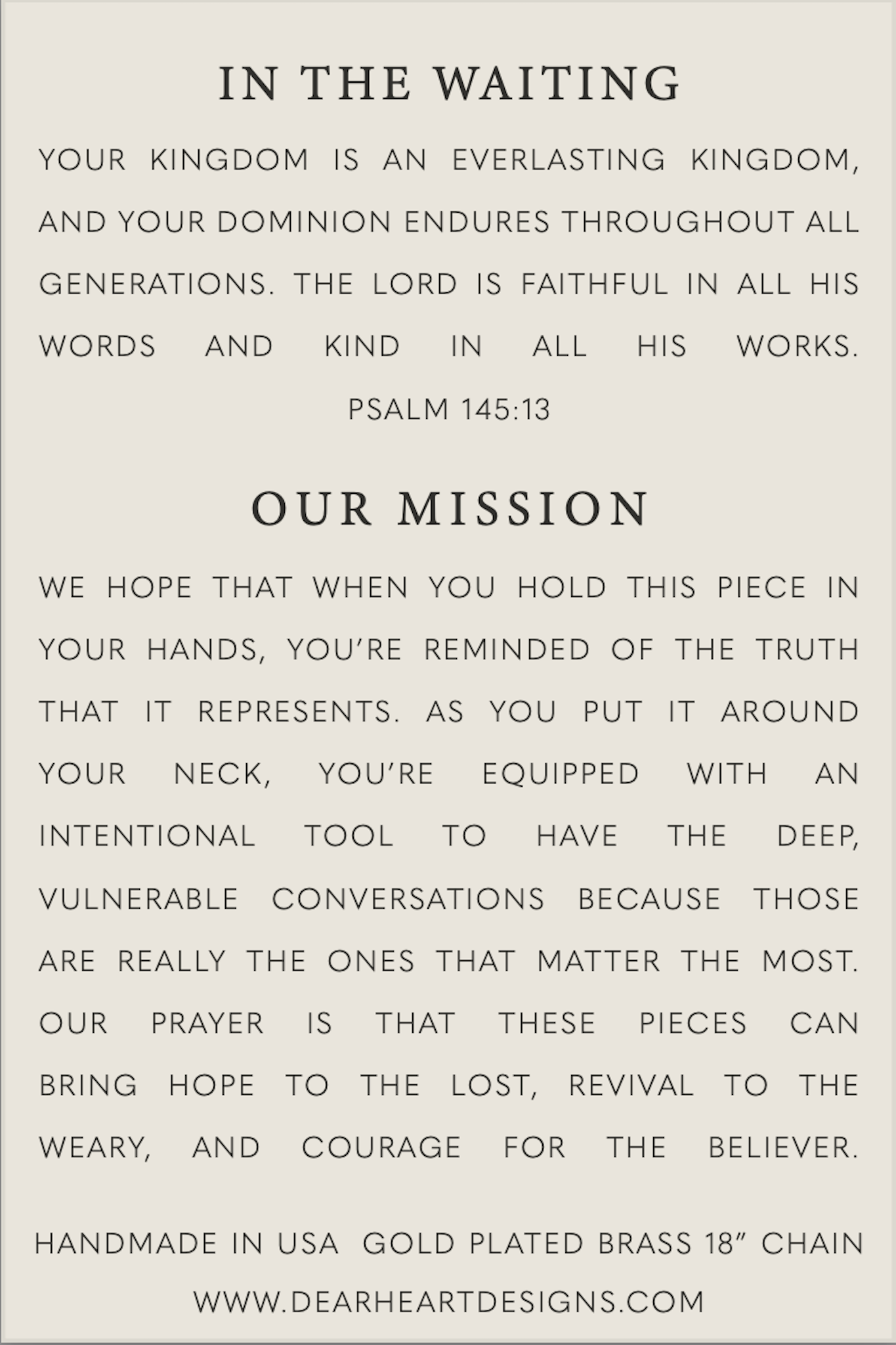 In The Waiting Necklace