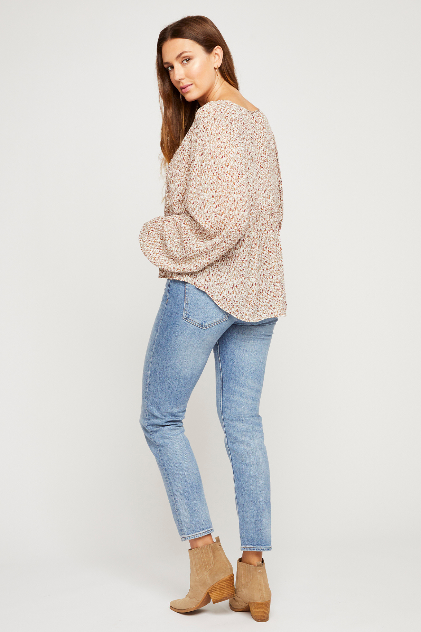 Clarita Taupe Speckle Top