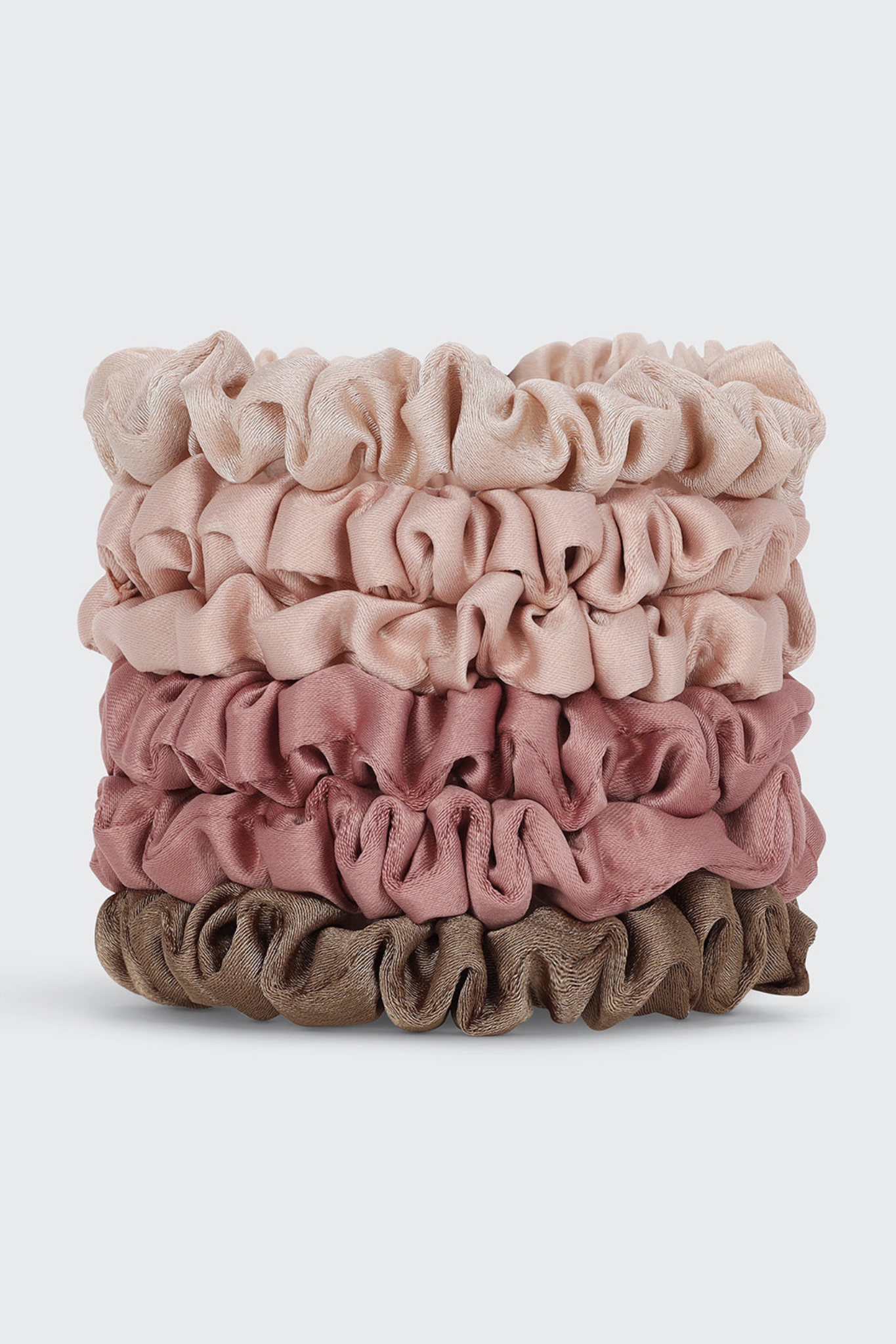 Terracotta Ultra Petite Satin Scrunchies (6pc)