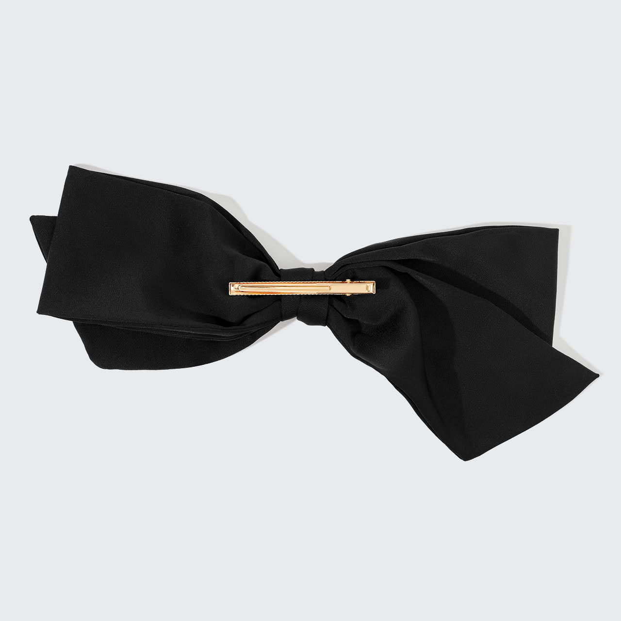 Black Fabric Bow Hair Clip