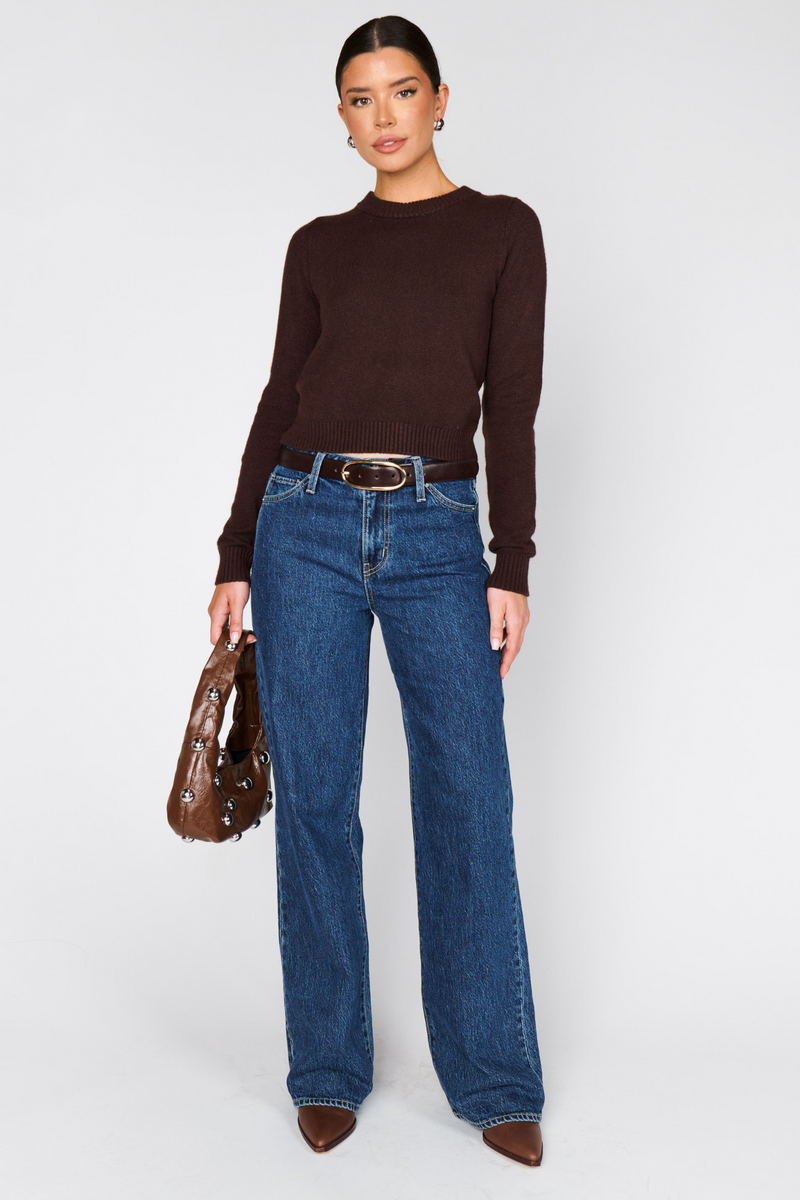 Tuck In Mocha Knit Sweater