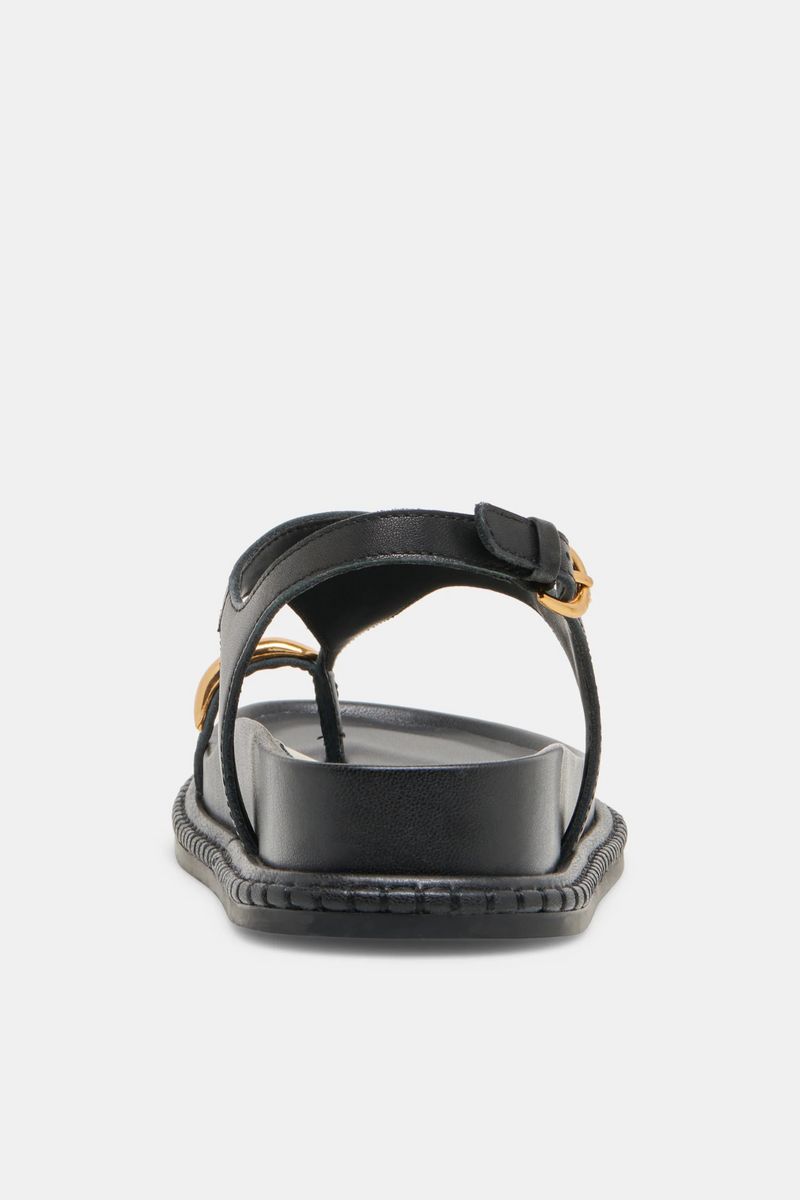 Stefan Black Leather Sandal