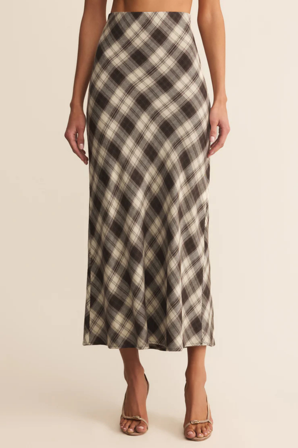 Europa Plaid Midi Skirt