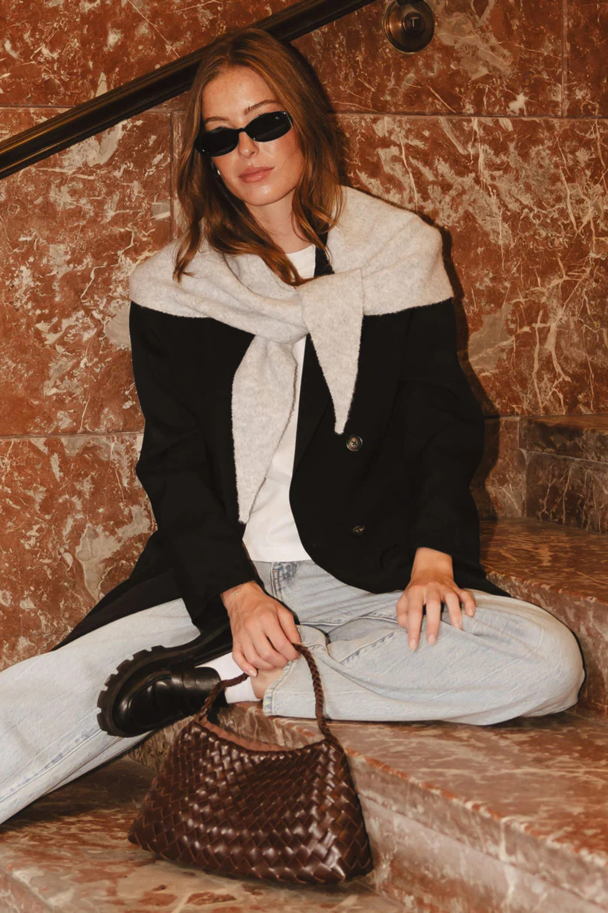 Heather Grey Triangle Scarf