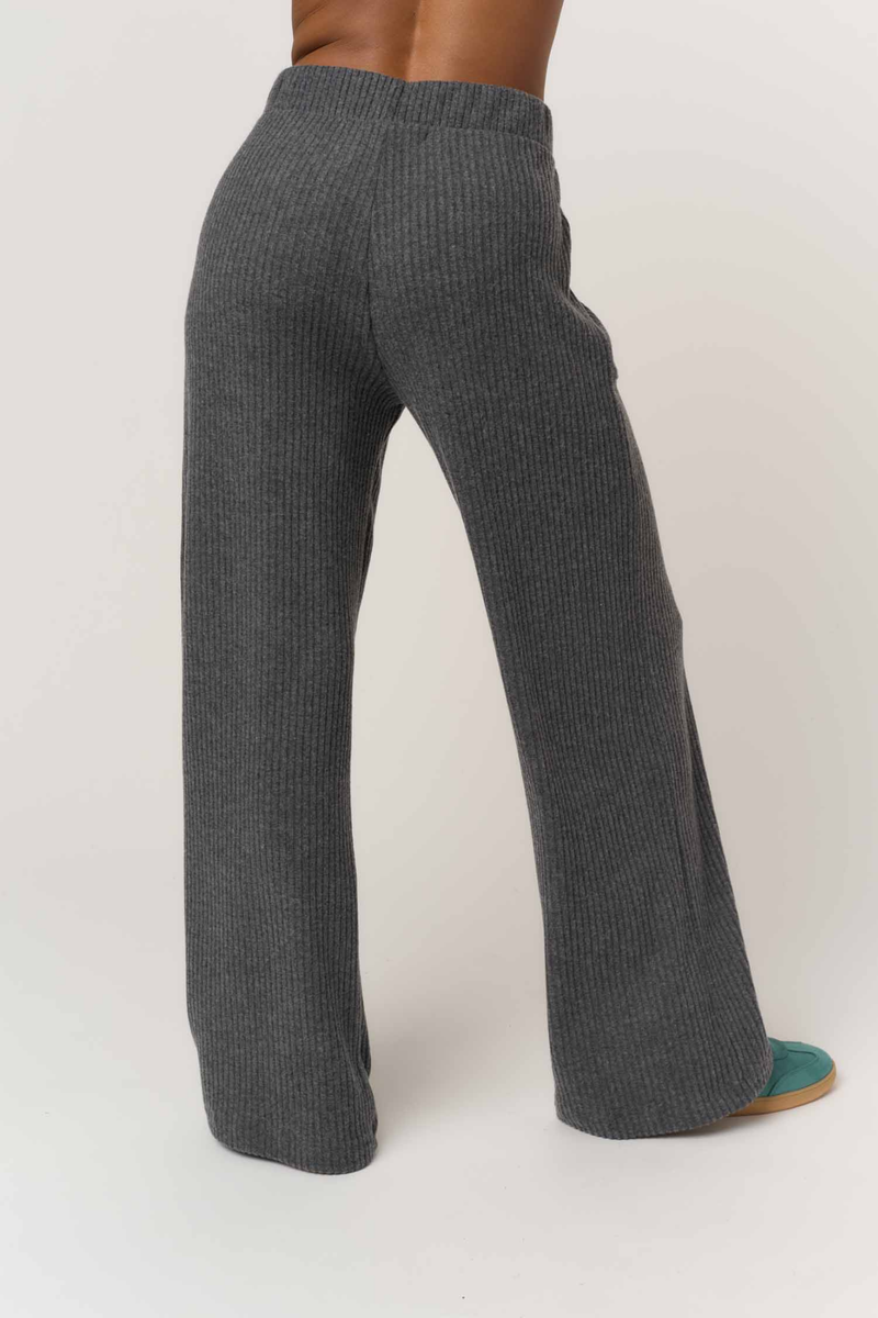Shea Charcoal Brushed Rib Pant