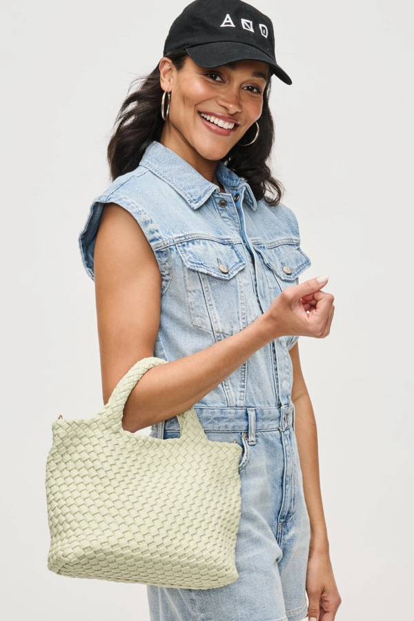 Sky's The Limit Small Pistachio Laced Up Tote