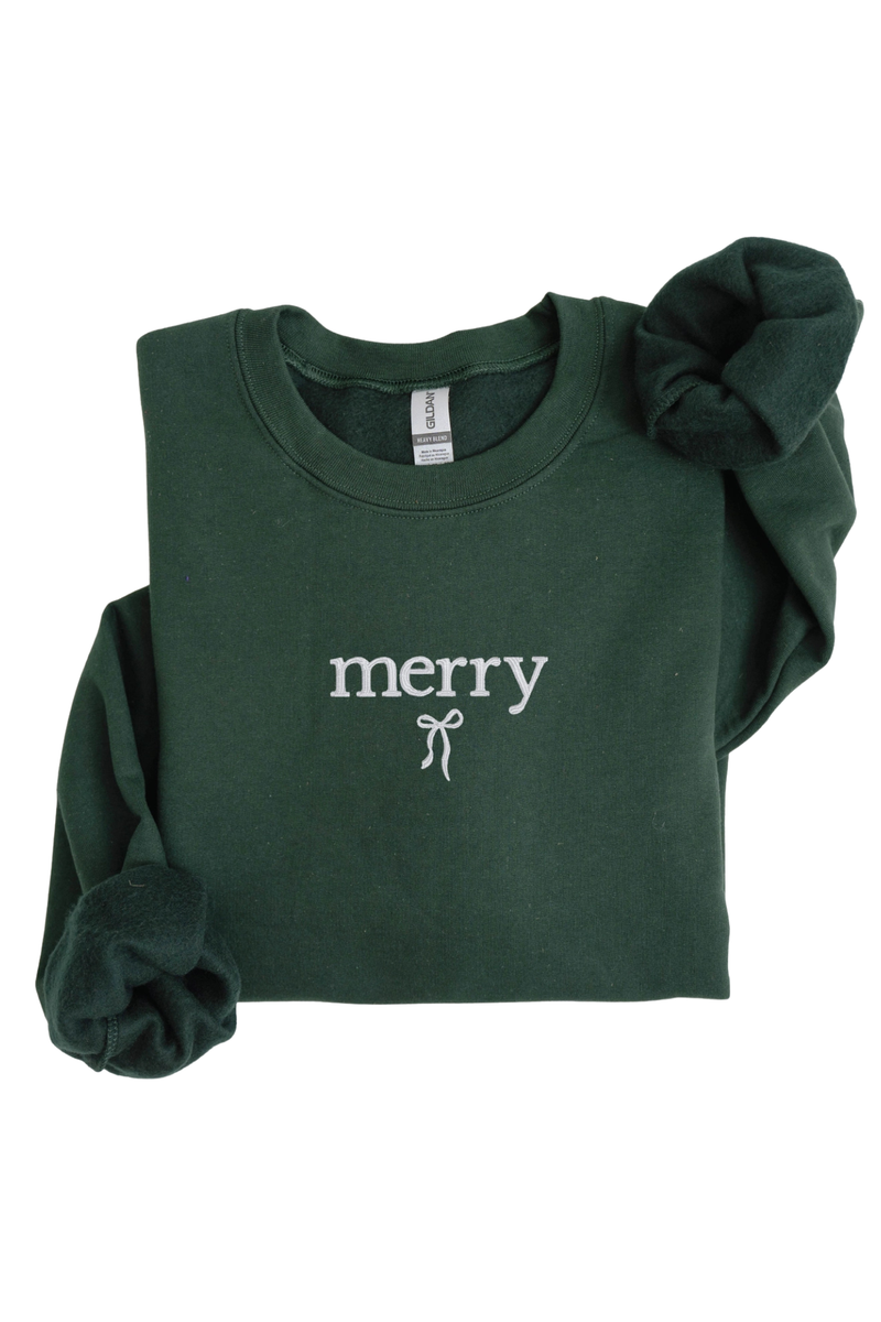 Merry Embroidered Sweatshirt