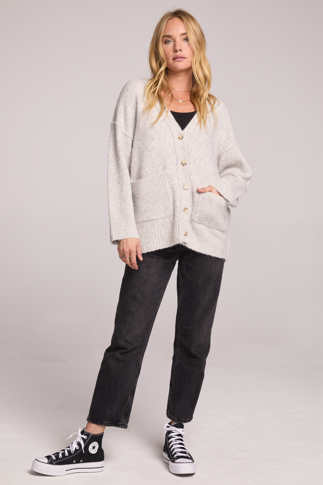 Ennza Oatmeal Cardigan