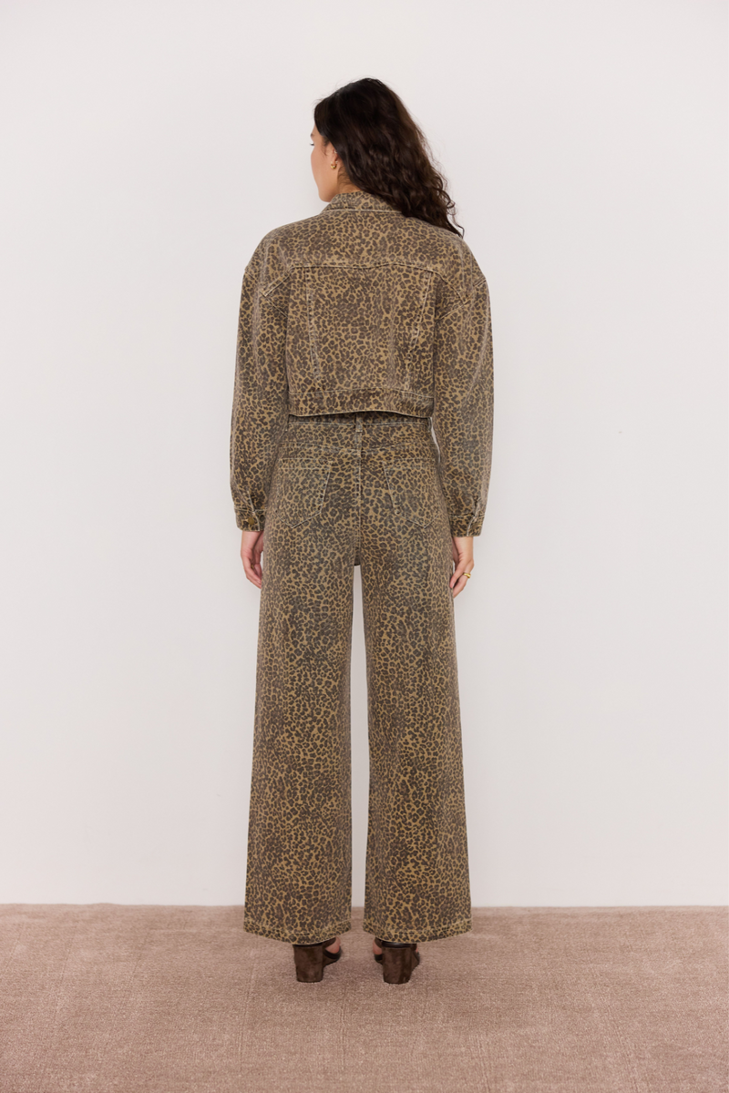 Anouk Washed Leopard Crop Jacket