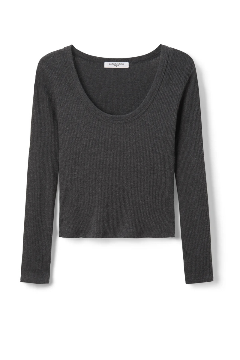Josie Charcoal Sweater Rib Top