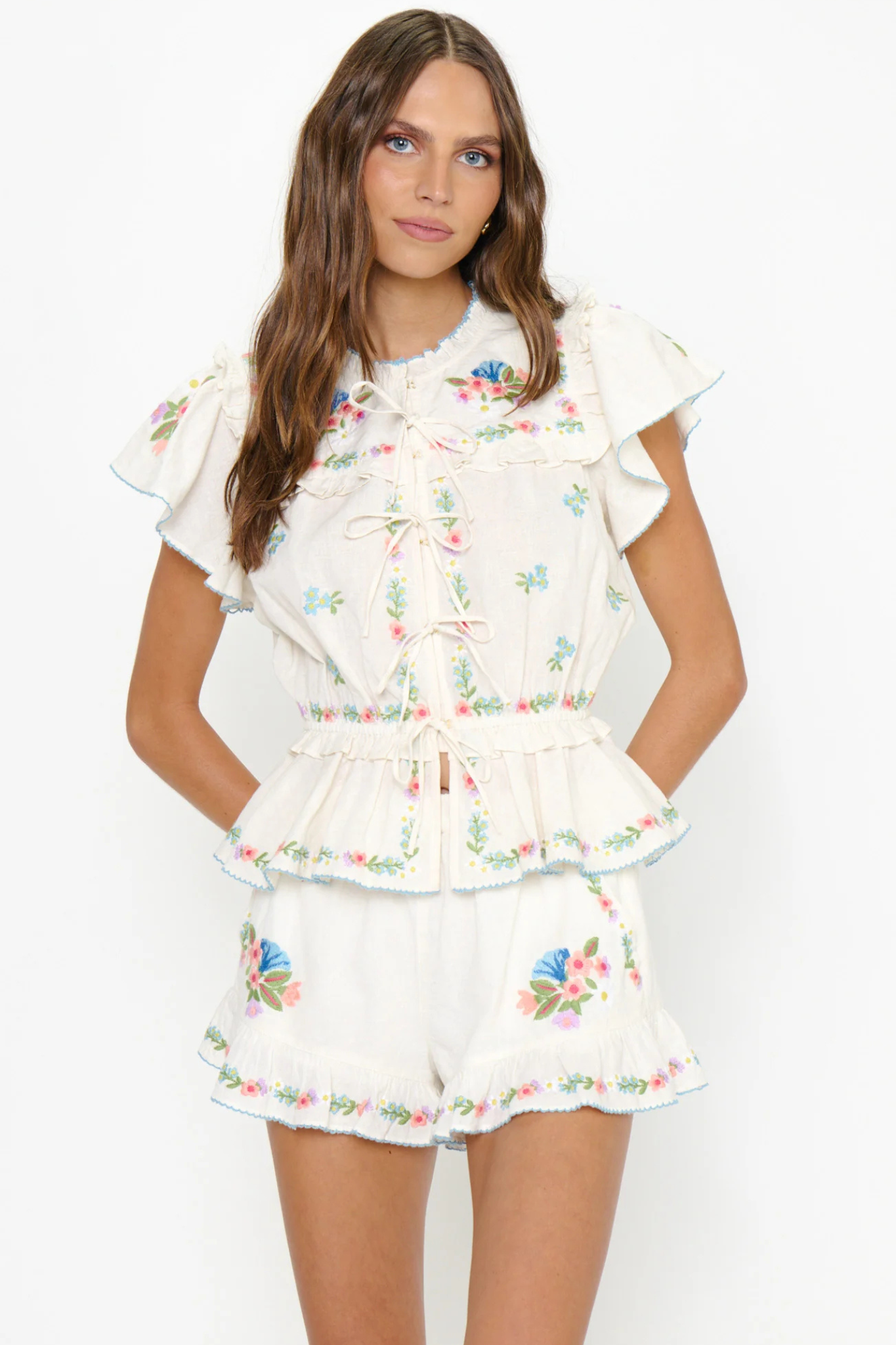 Cannes Meadow Embroidery Short