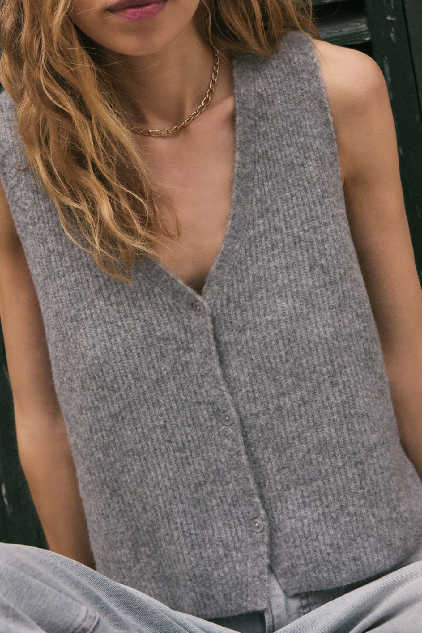Bryce Heather Grey Sweater Vest
