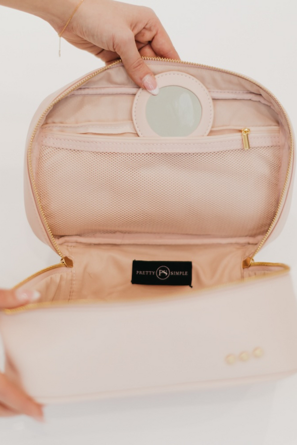 Blush Bow Cosmetic Bag