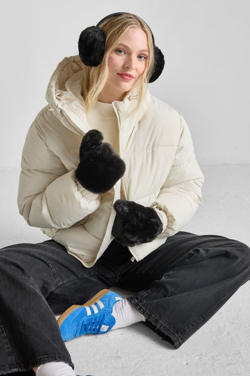Black Faux Fur Earmuffs