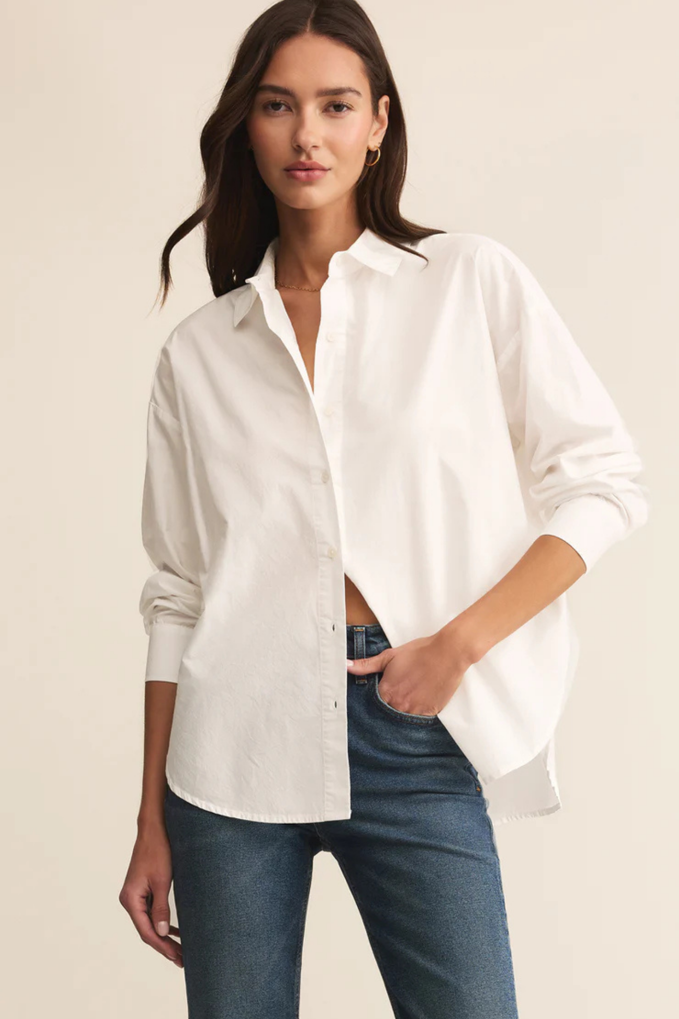 Elevated White Button Up