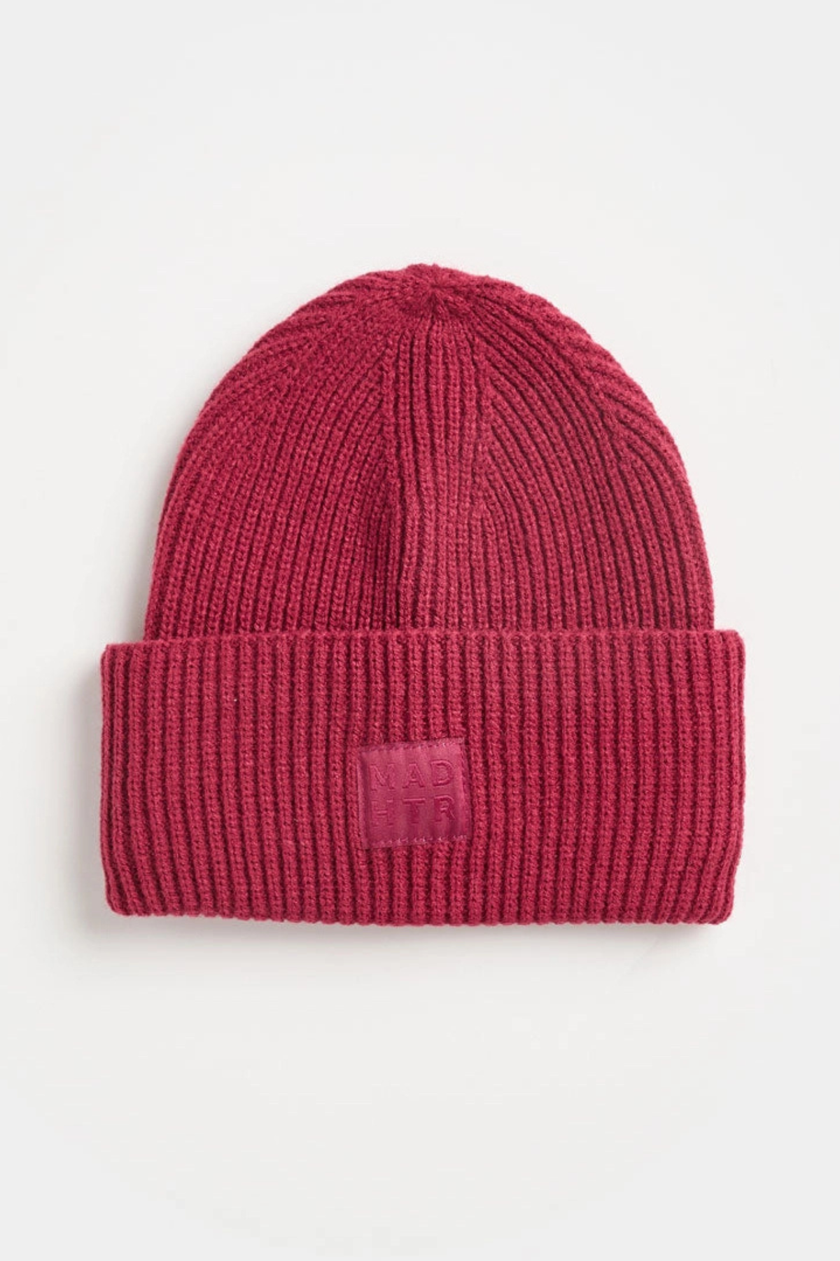 Burgundy Ribbed Knit Beanie