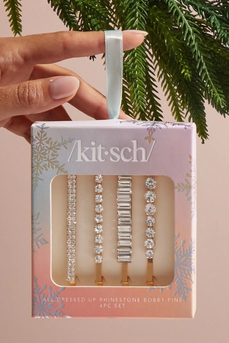 Holiday All Dressed Up Rhinestone Bobby Pins (4pc)