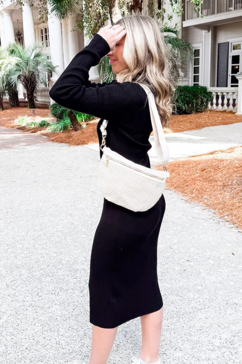 Rachel Cream Raffia Bum Bag