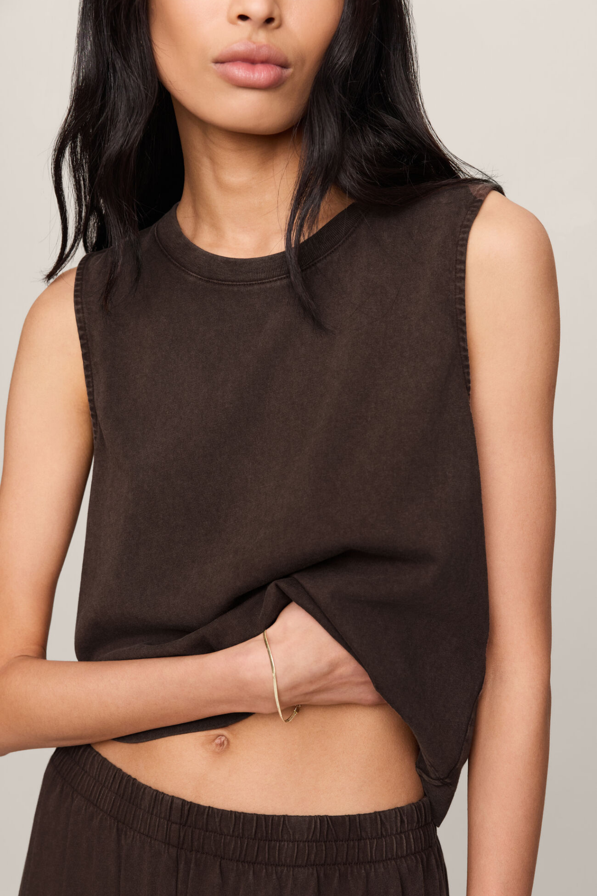 Sloane Dark Chocolate Jersey Tank