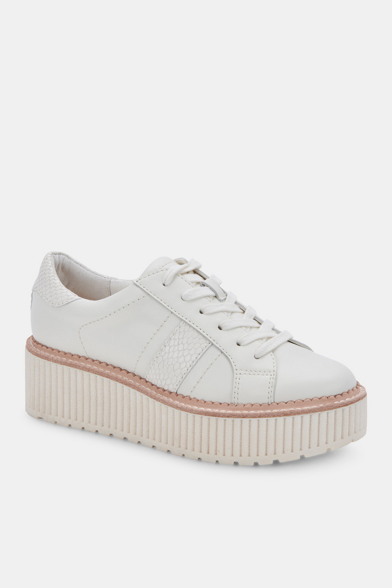 Luxe Leather Lace-up Platform Sneakers
