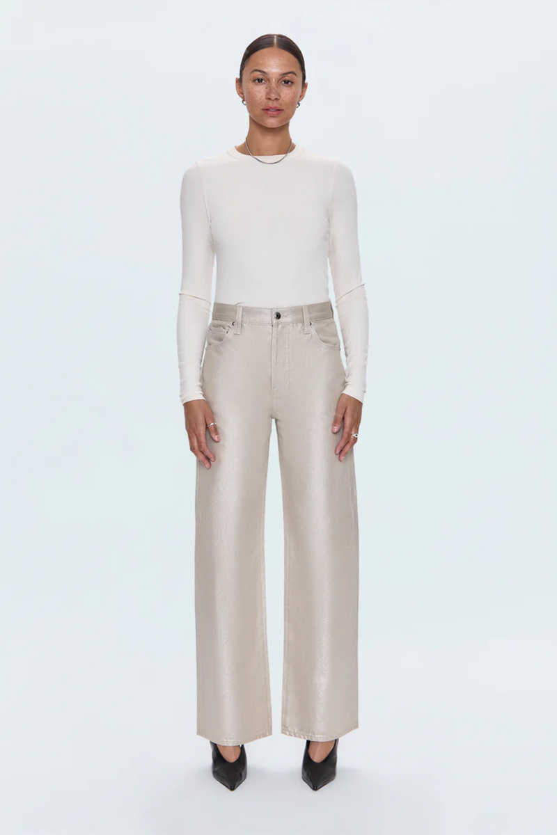 Tate Luster High Rise Bowed Wide Leg