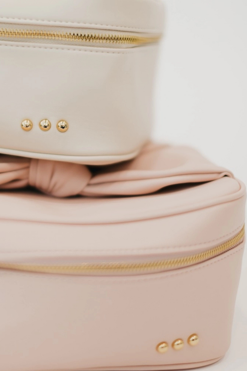 Blush Bow Cosmetic Bag