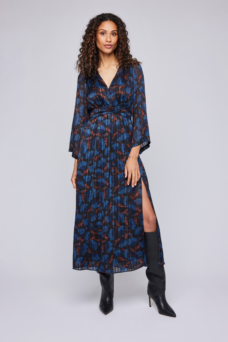 Fabienne Indigo Floral Dress