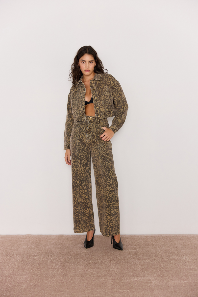 Anouk Washed Leopard Denim