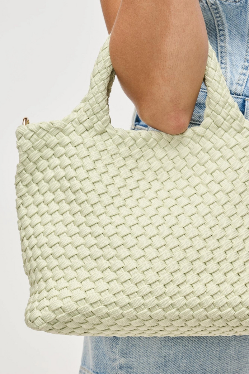Sky's The Limit Small Pistachio Laced Up Tote