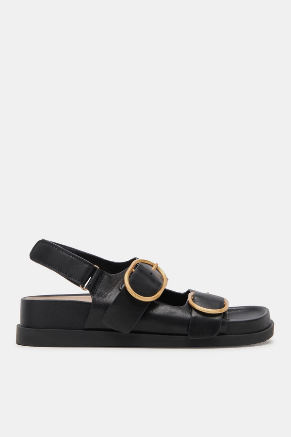 Starla Black Leather Sandal