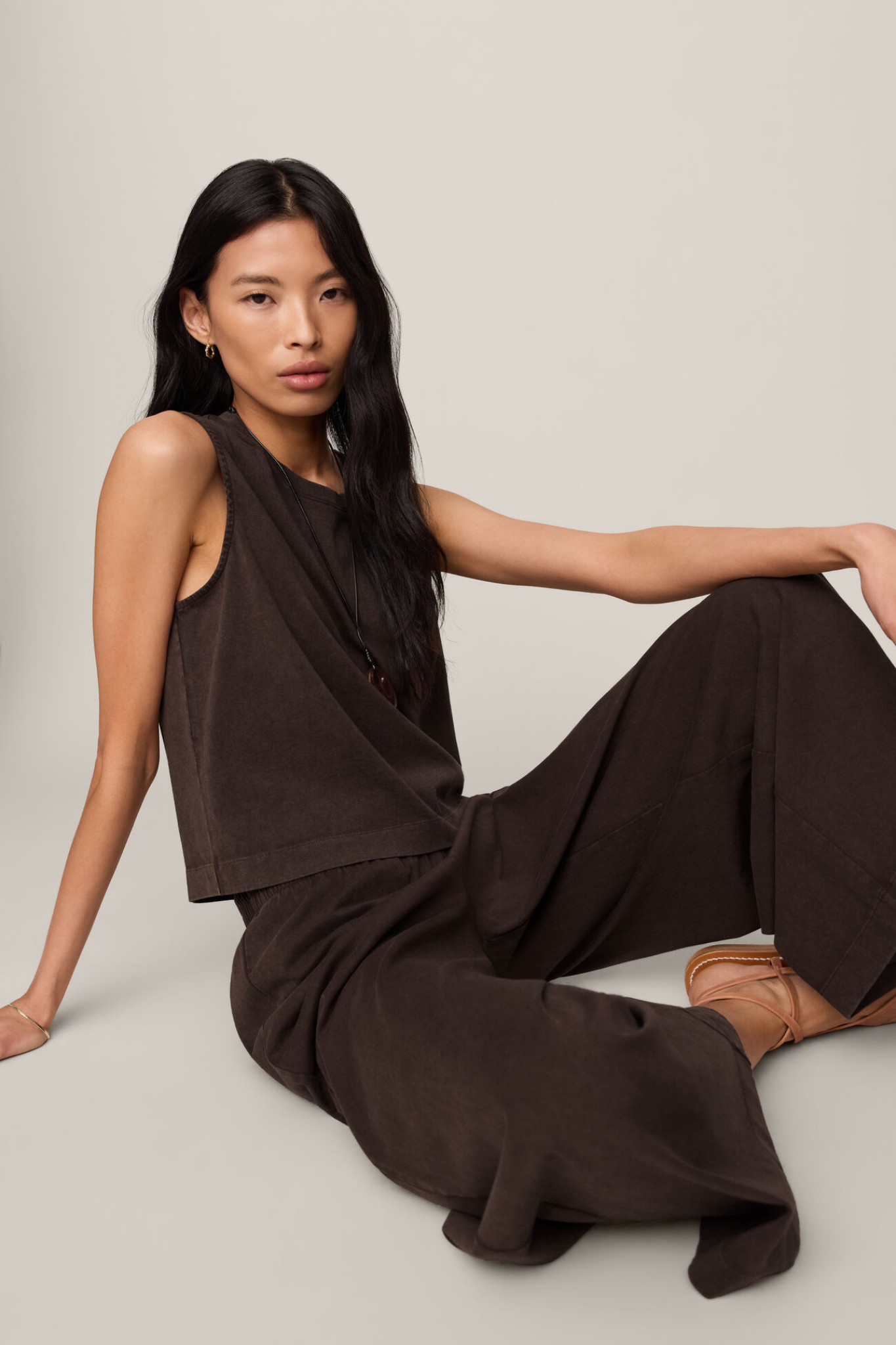 Sloane Dark Chocolate Jersey Tank