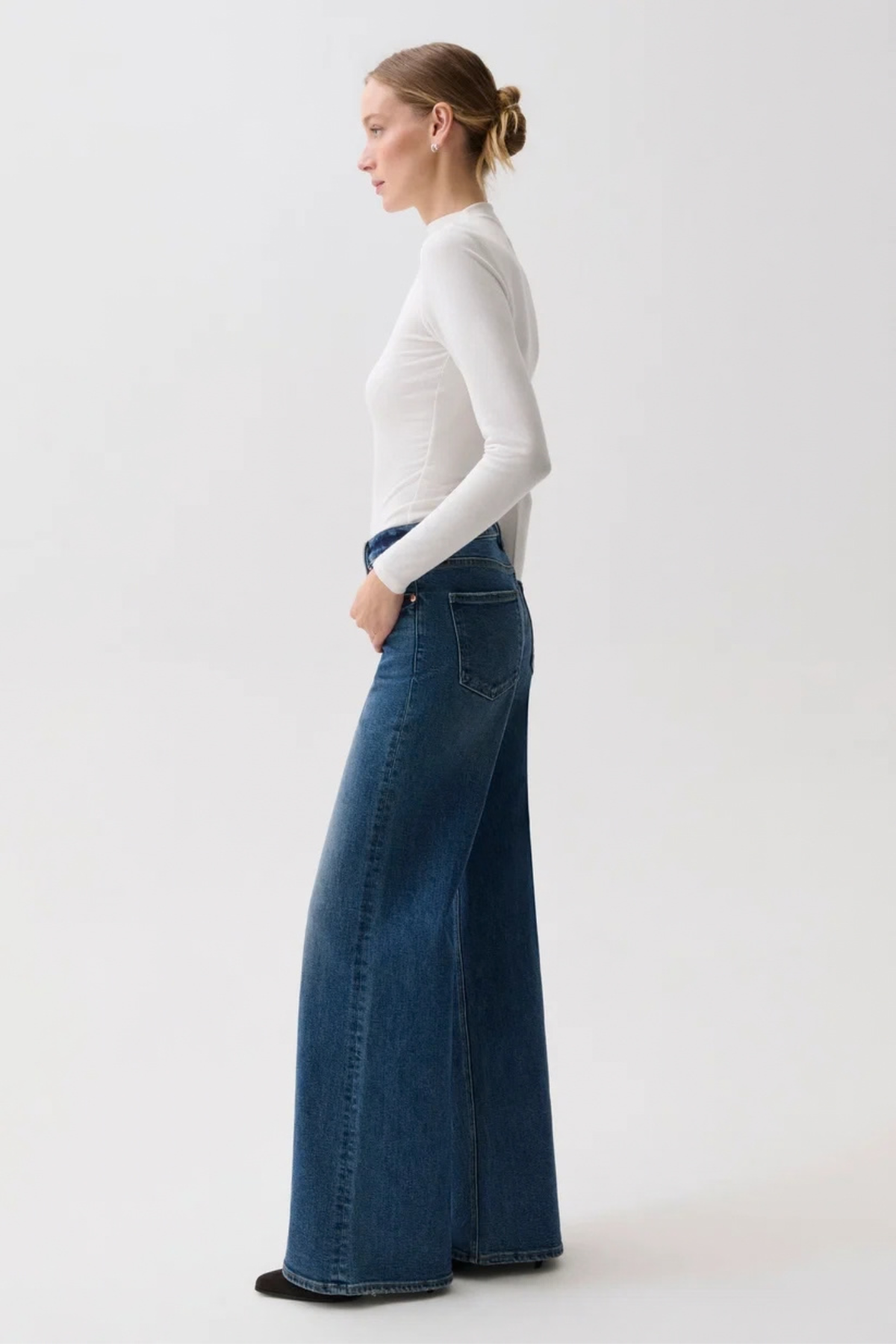 Vivian Blue Depths Mid Rise Wide Leg