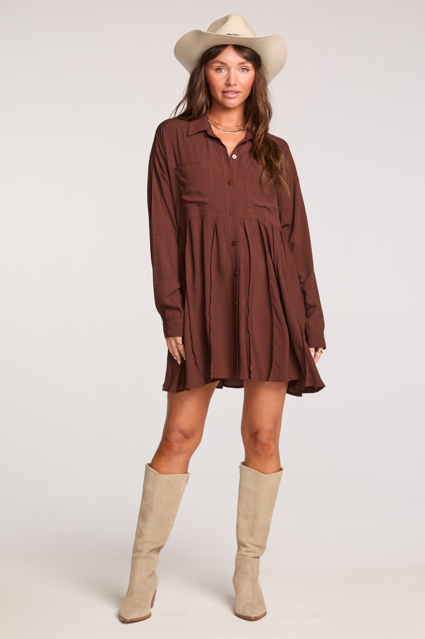 Aurellia Chocolate Mini Dress