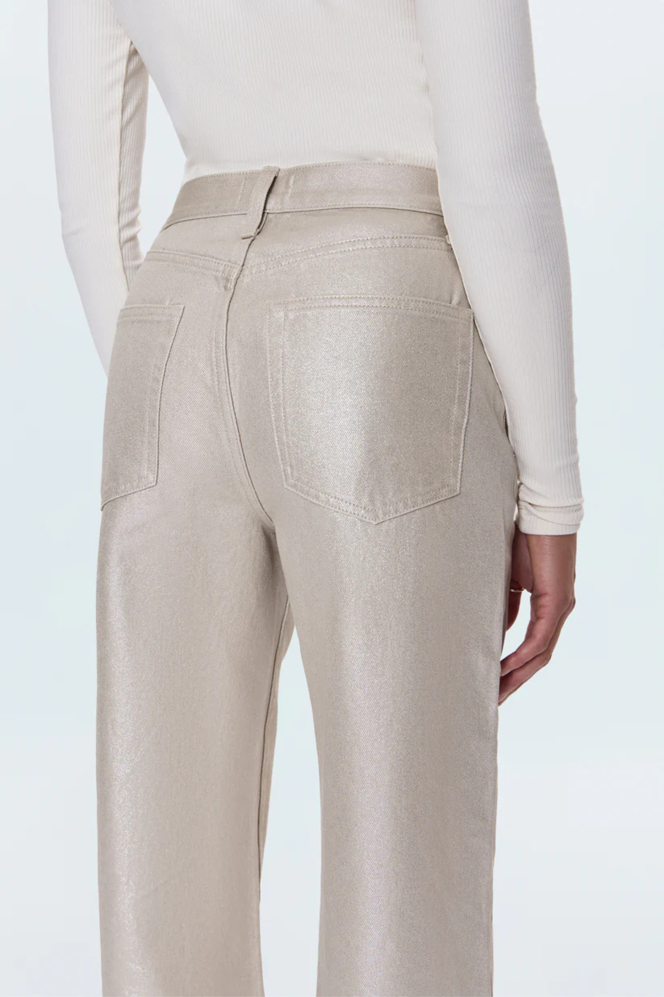 Tate Luster High Rise Bowed Wide Leg