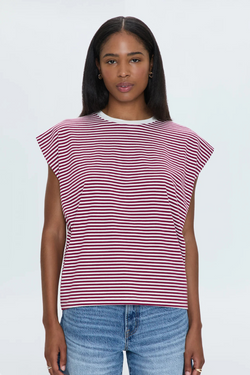 Trina Sangria Stripe Tee