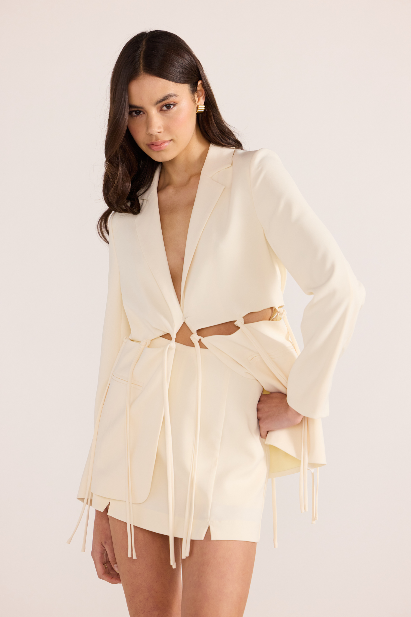 Maeve Ecru Panel Skort